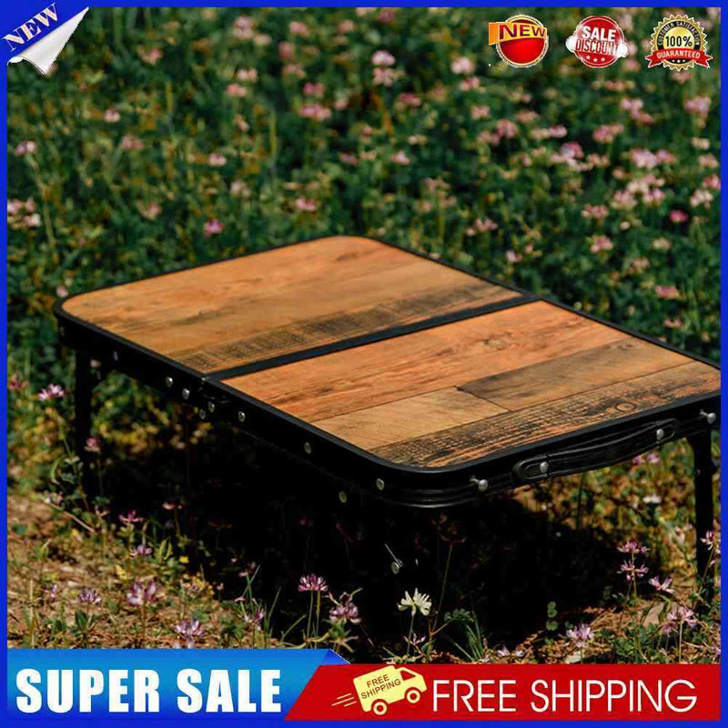 Mountainhiker Outdoor Table Multi-Purpose Table Desk Retro Wood Grain for H