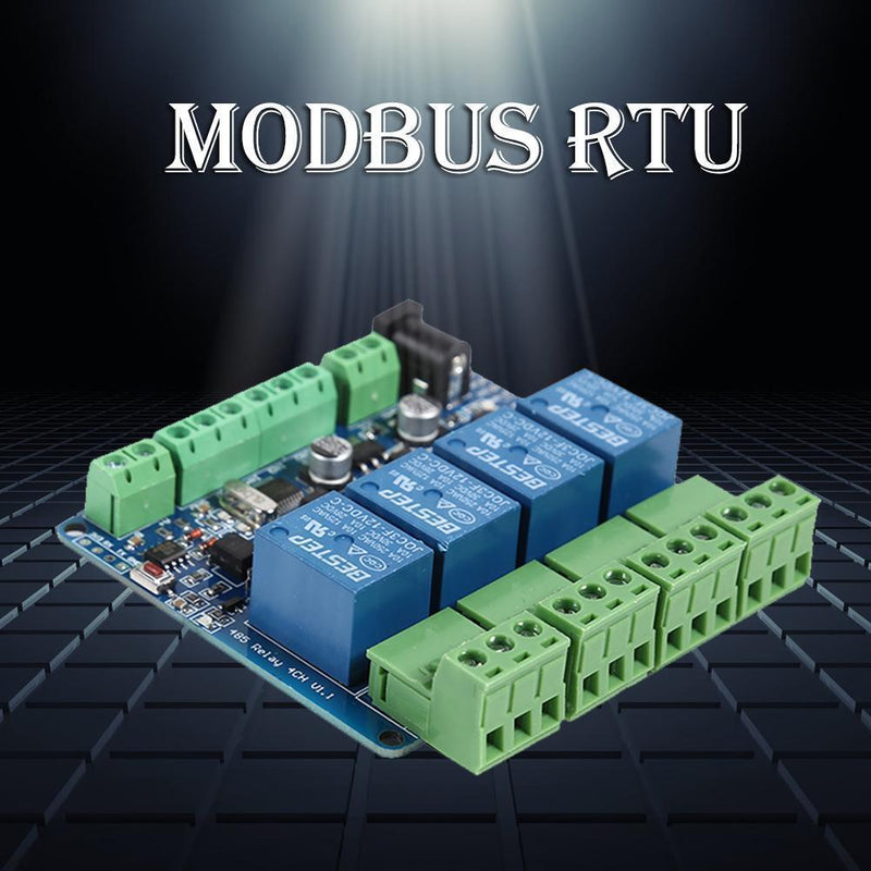 Modbus-Rtu 4 Way 12V Relay Module Switch 4 Way Relay Output RS485 Communication
