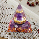 Orgonite Pyramid Amethyst Peridot Healing Crystal Art Energy Generator (A) Newly