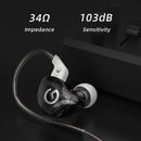 GK G1 Wired Earphone Dynamic HIFI Noise Cancelling Earbuds (Black with Mic)