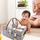 Baby Felt Storage Nursery Basket with Handle Large Pocket (Leather)