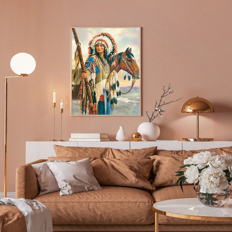 Diamond Painting Indians 5D Full Round Diamond Mosaic Home