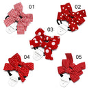 Cute Wave Point Red Bowknot Double Horsetail Hair Rope Head Rope Headwear