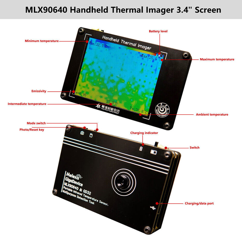 LCD Digital Infrared Thermal Imager Temperature Sensor Thermograph Camera Newly