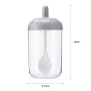 Plastic Spice Salt Pepper Seasoning Bottle Condiment Jar Kitchen Tools w/Spoon