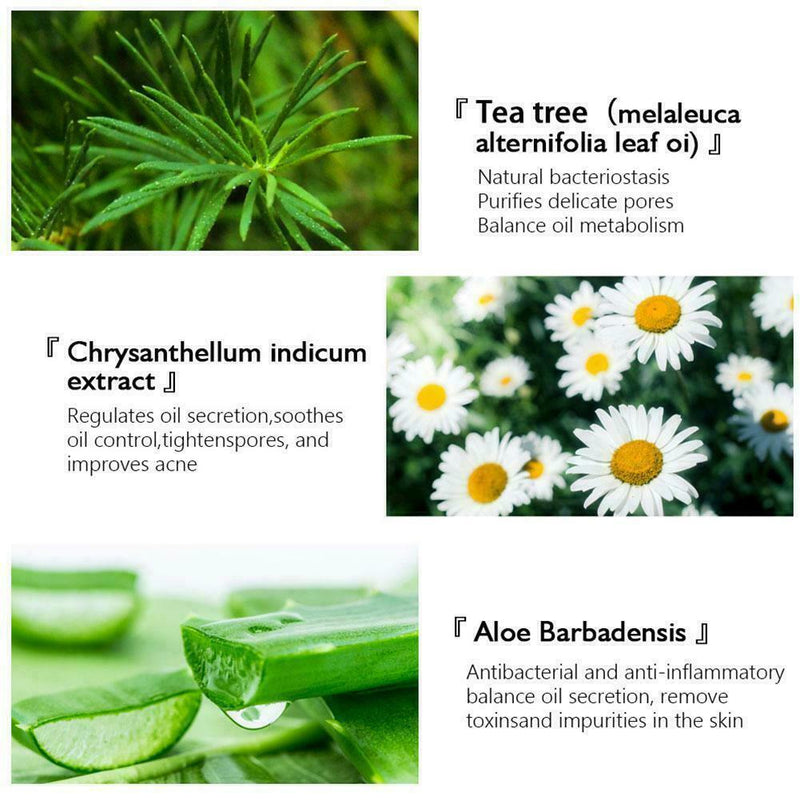 Herbal Acne Facial Cleanser Shrink Pore Foam Oil Control Brightening Skin V8J8