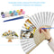 Handmade Oil Painting Ginkgo Leaf Folding Fan By Numbers DIY Painted Craft
