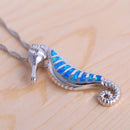 Jewelry Charms Blue Boho Trendy Pendant Necklace Seahorse Animal