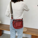 Fashion Saddle Shoulder Crossbody Bag Women Soft Leather Casual Chest Belt Packs