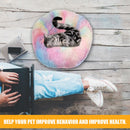 Calming Dog Bed - Round Faux Fur Donut Cuddler for Dog & Cat (Rainbow) Newly