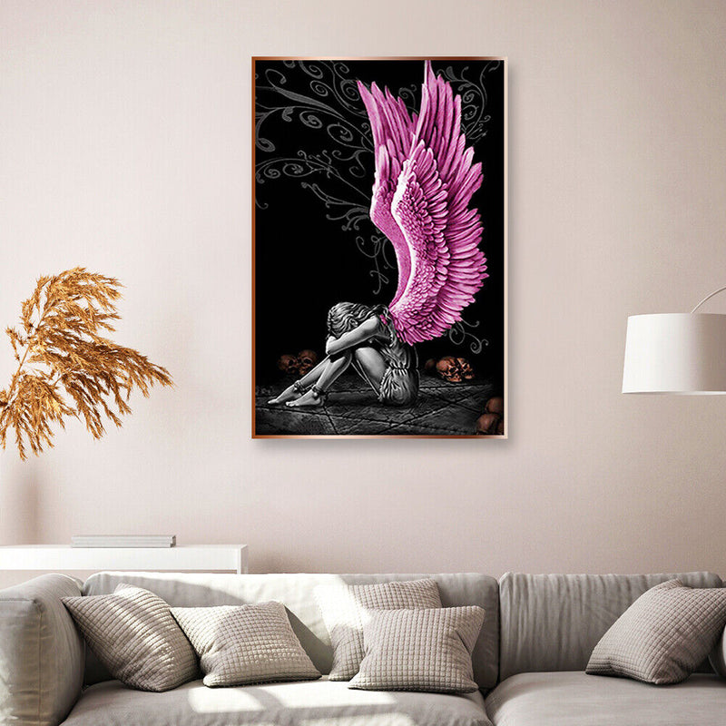Rhinestone Fallen Angel Pictures 5D DIY Diamond Painting Full Round Drill Kit