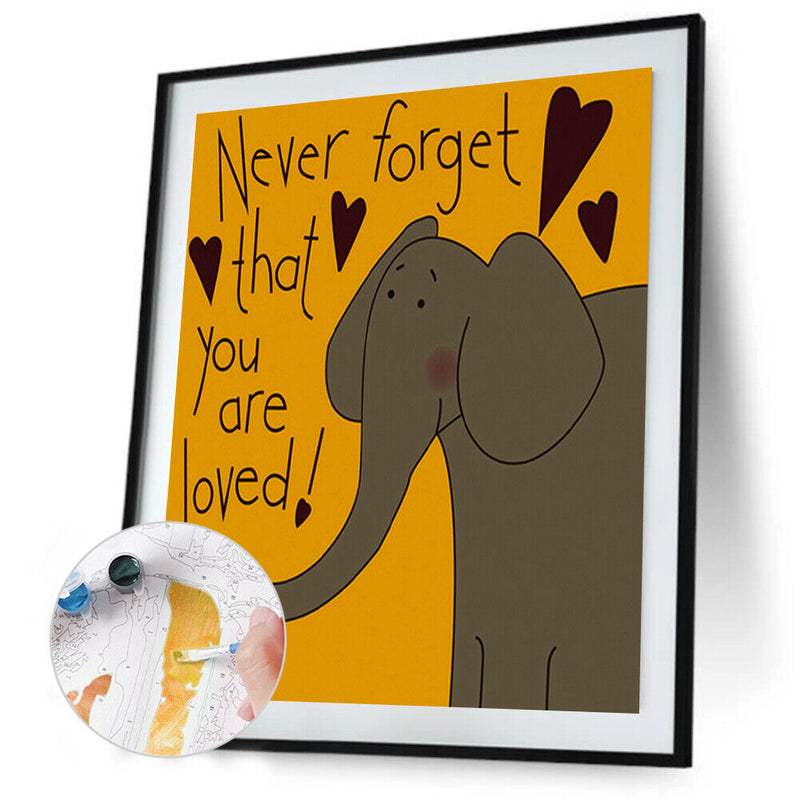 Words And Animal 40x50cm Oil Paint By Numbers Picture DIY Painting