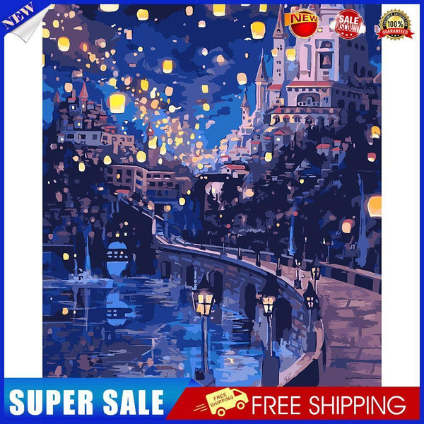 40x50cmNight Scenery Oil Paint By Numbers Picture DIY Painting SXD202106004