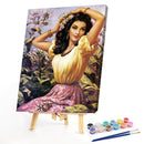 Hand Painted Digital Oil Picture DIY Women Paint By Numbers Kit Canvas Craft