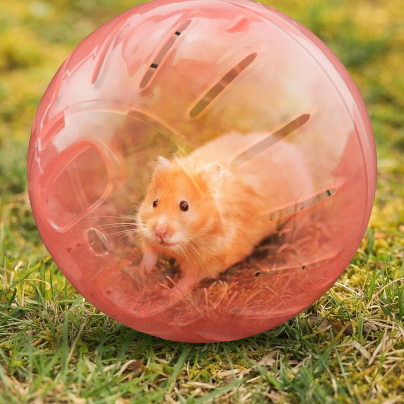 Plastic Mini Jogging Ball Pet Hamster Gerbil Running Ball Play Toys (Red)