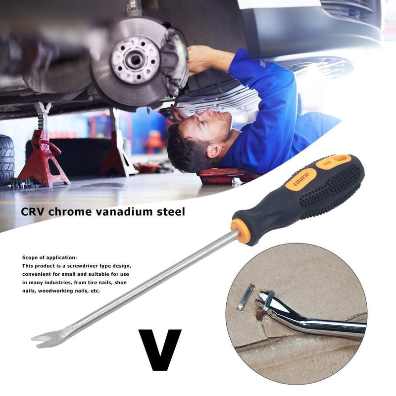 Car Door Interior Trim Clip Screwdriver Nail Puller Fastener Clip (V Black)