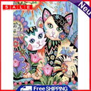 snowvirtuos 5D DIY Full Drill Diamond Painting 2 Cats Cross Stitch Embroidery Meuse