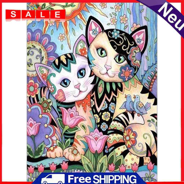 snowvirtuos 5D DIY Full Drill Diamond Painting 2 Cats Cross Stitch Embroidery Meuse