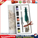 Starry Sky Fountain Dip Pen Set Gradient Feather Ink Pen (Dark Green) Newly