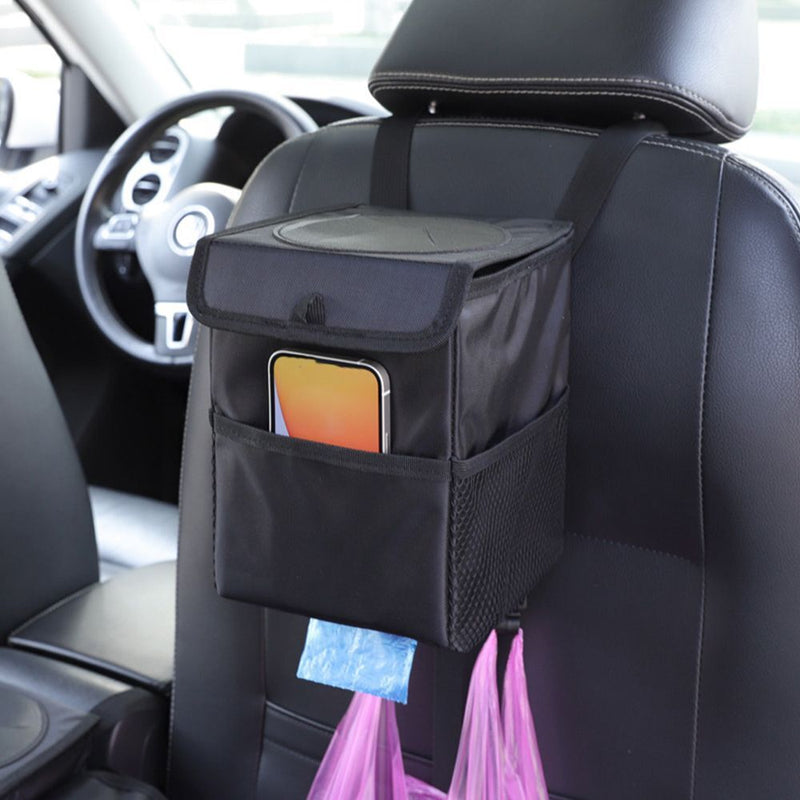 Waterproof Sundries Holder Auto Storage Bucket Car Trash Can Rubbish Bin