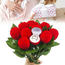 Valentine's Day Artificial Rose Flower Engagement Ring Gift n Desig Box D3L9