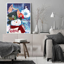 Acrylic Oil Painting By Numbers Cute Snowman Digital Picture Art Home Wall Decor