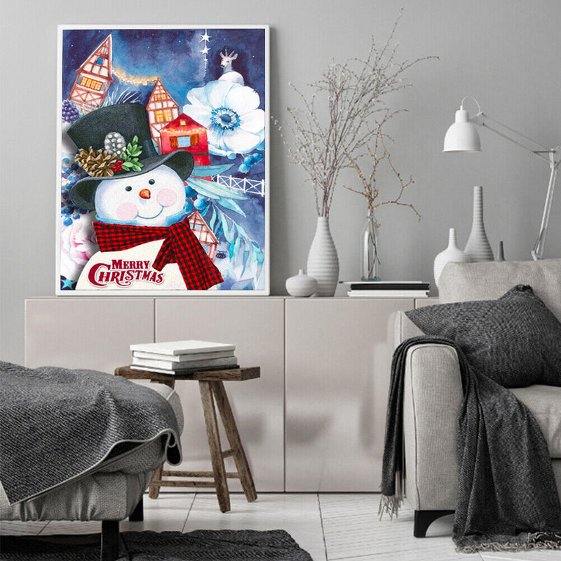Acrylic Oil Painting By Numbers Cute Snowman Digital Picture Art Home Wall Decor