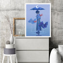 Goldfish Girl Diamond Painting Rhinestone Full Round Drill for Room Decoration