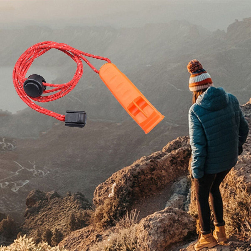 Whistles Rescue Emergency Marine Whistle With Adjustable Reflective Lanyard