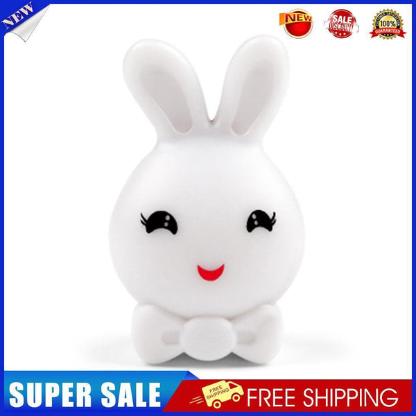 LED Night Light Cute Rabbit Intelligent Bedside Lamp Bedroom Decor (White)