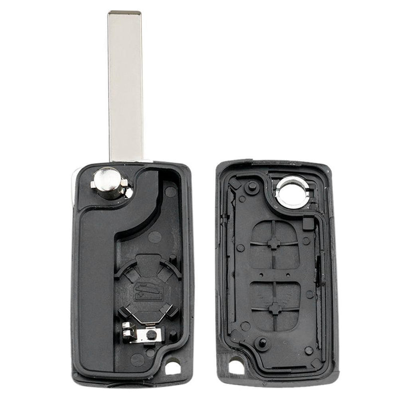 2 Buttons Flip Folding Key Case Blank Shell for Peugeot 207 (CE0536+HU83) Newly