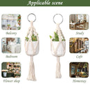 2X Hand-woven Flower Pot Cotton Rope Tassel Hanging Basket Net Pocket Gardening`
