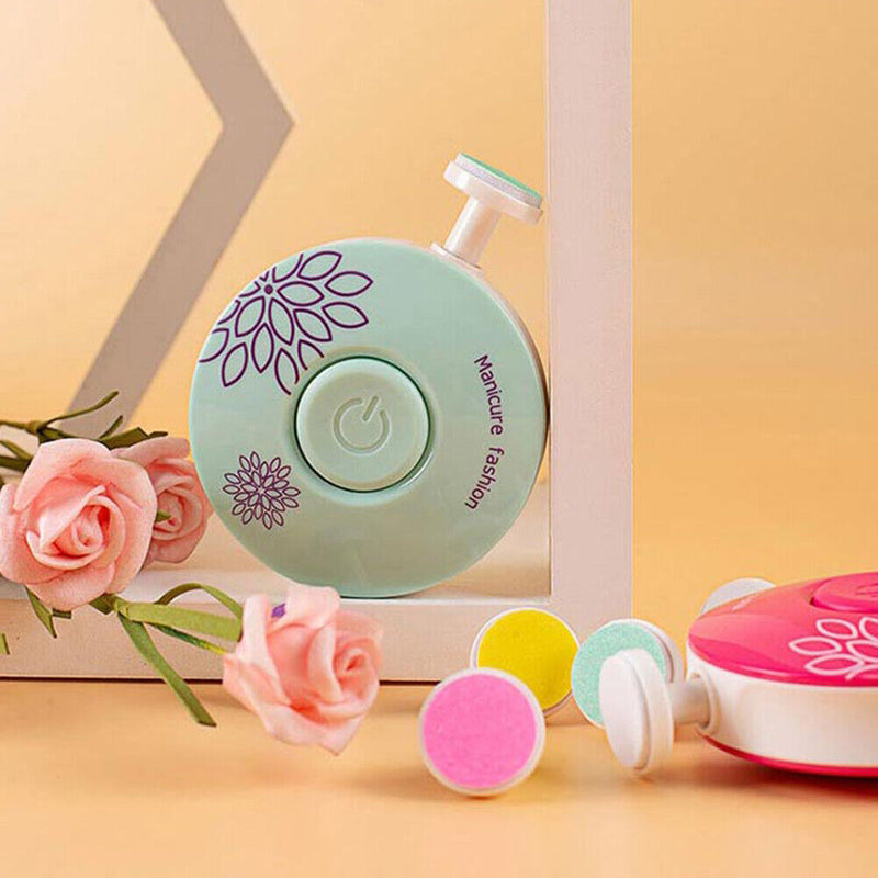 Electric Baby Manicure Nail Trimmer Polisher Kit for Infant (Mint Green) Newly