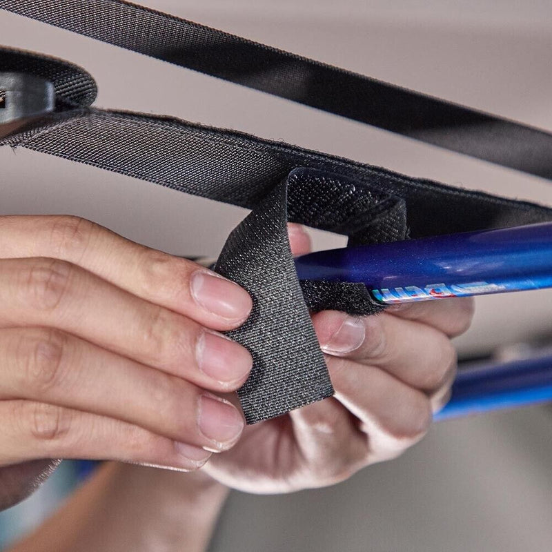 2pcs Car Mounted Storage Rack Fishing Rod Pole Holder Vehicle Belt Strap Carrier