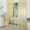 Chic Leaf Type Tulle Door Window Curtain Sheer Scarf Valances (Yellow)