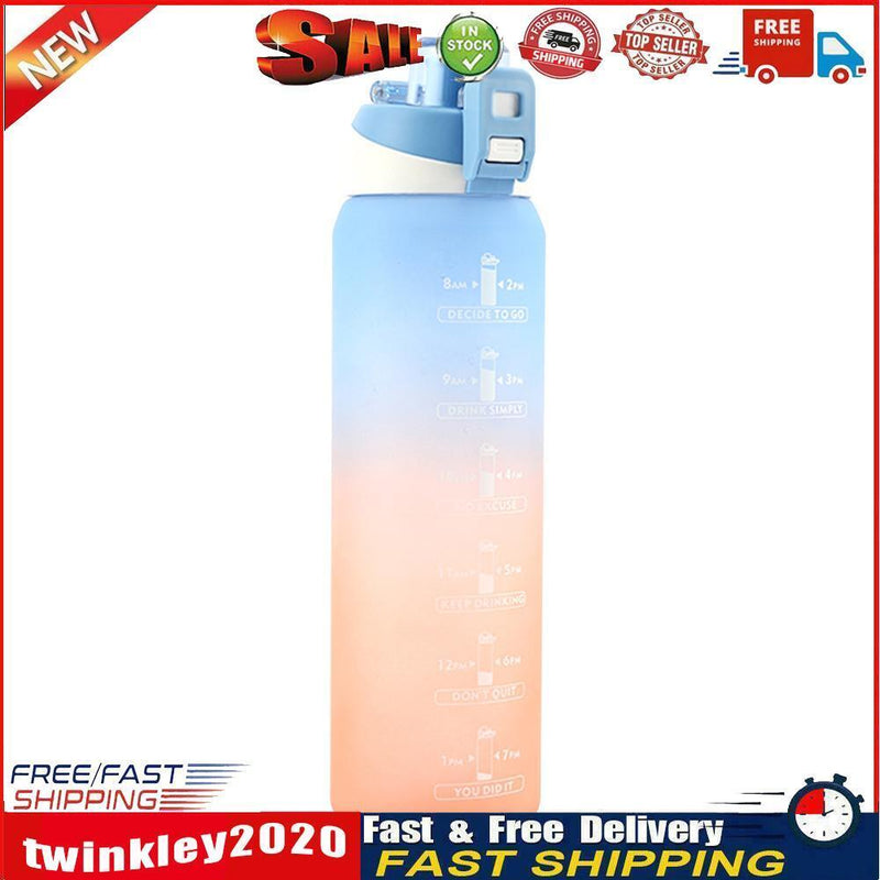 1000ML One-button Lock Sports Water Cup Leak-proof for Gym Outdoor (Blue) Newly