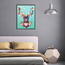 11CT Full Cross Stitch Flower Deer Counted DIY Embroidery Kits Cotton Thread Art