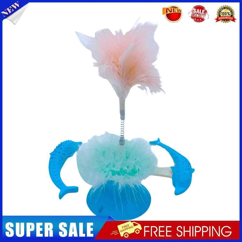 Fish Shaped Cat Feather Teaser Food Leakage Cat Funny Toys Slow Feeding Cat