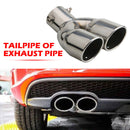 Stainless Steel Bent Dual Exhaust Tip Bolt-on Rolled Edge Slant Cut 76mm In