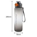 1000ML Plastic Water Bottle with Handle One-button Lock Space Cup (Black) Newly