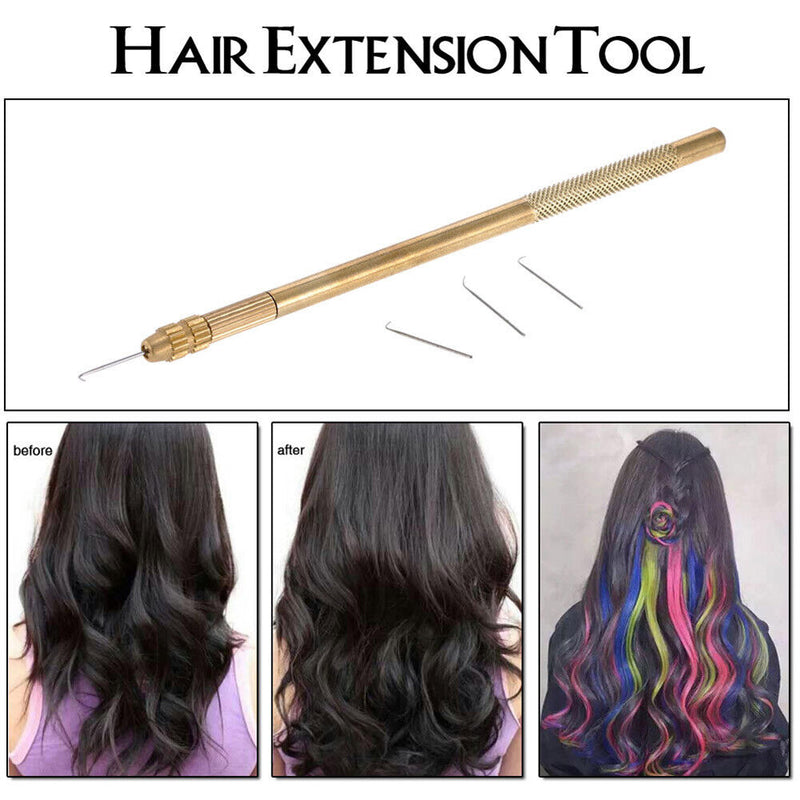 Lace Wig Needles Set Ventilating Holder with Copper Handle DIY Weaving Tools