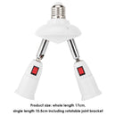 E27 Adjustable Lamp Holder LED Bulb Socket Base Adapter Converter (2-head) Newly