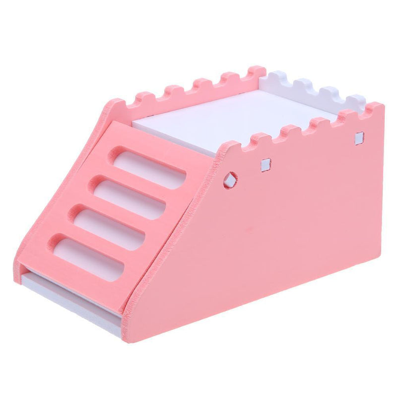 Hamster Staircase Villa Sleeping House Bear Pet Nest Log Cabinet(Pink) Newly