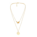 Butterfly Slices Pendant Necklace Women European Multi-layer Choker Jewelry