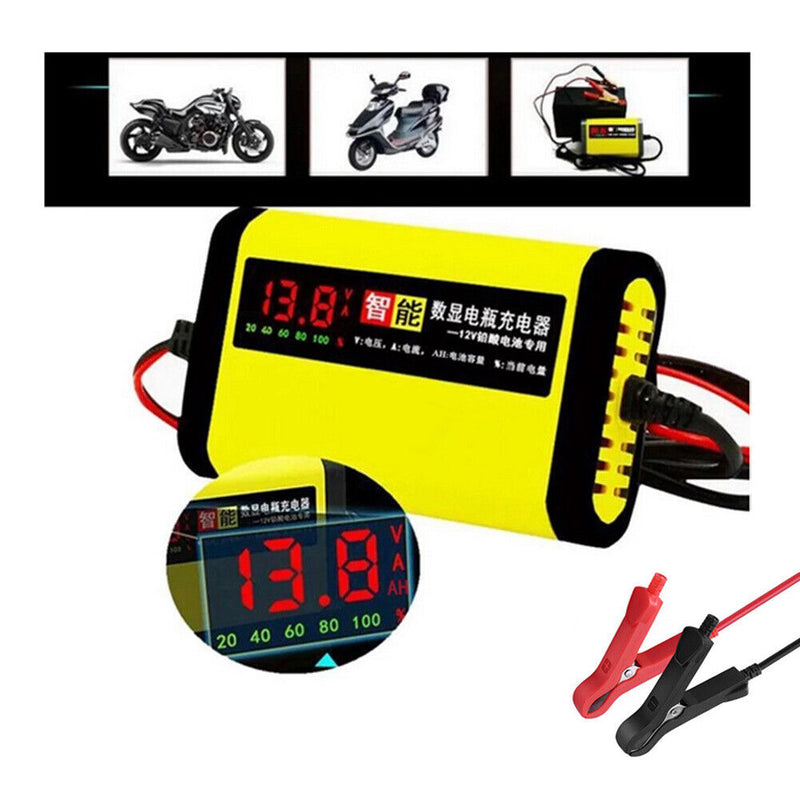 Lead-acid Battery Charger Led Display Us/eu Plug for Automotive Truck Motorcycle