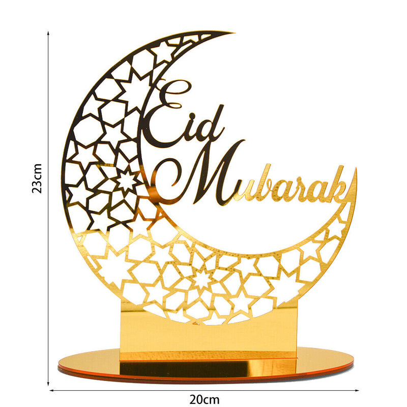 EID Mubarak Supplies Acrylic Islamic Muslim Ramadan Desktop Decorations Ornament