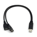 USB 2.0 A Male To 2 Dual USB Female Jack Y-Splitter Adapter Cord Hub Hot Z8Z4