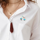 Cartoon Electric Car Brooch Badges Clothes Enamel Pins for Unisex Christmas Gift