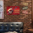 Retro Guitar Metal Plate Painting for Bar Pub Tin Plaques Wall Art Sign