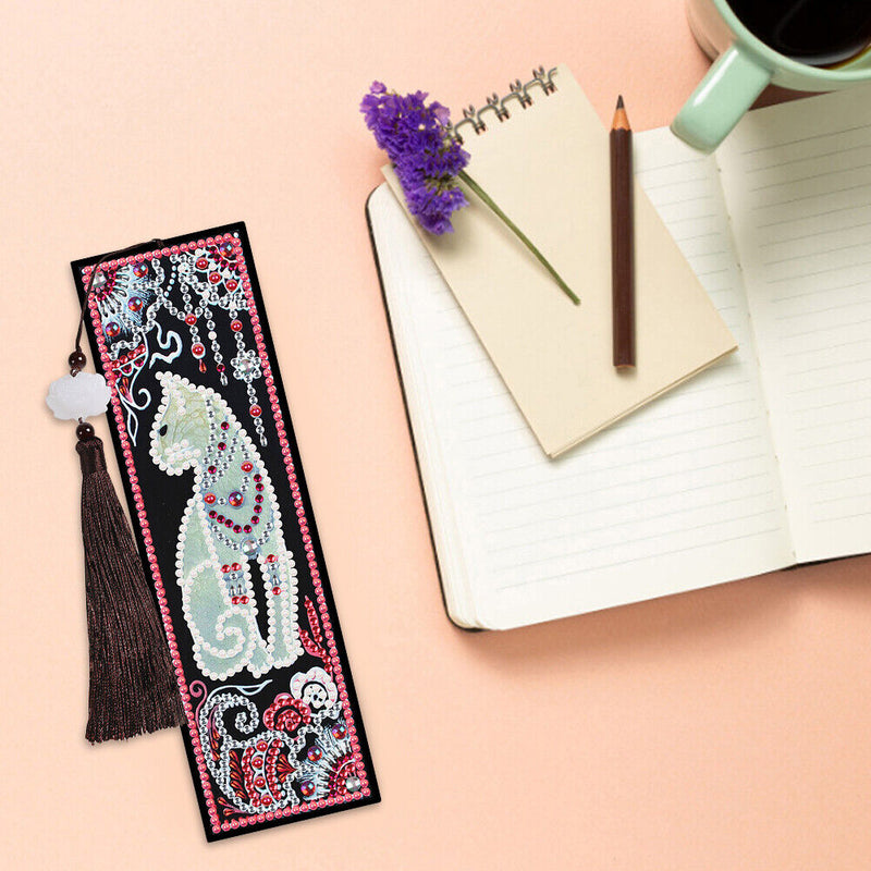 2x Diamond Painting Bookmark DIY Special Shaped Drill Animal Tassel Gift Crafts